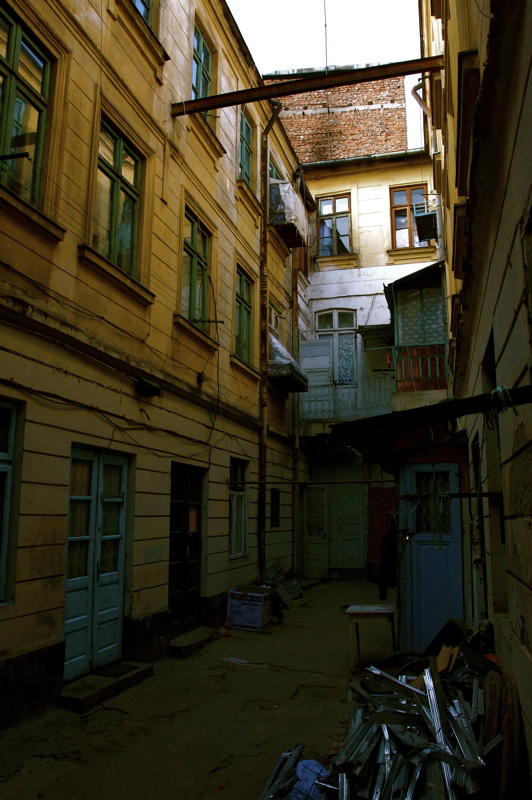 inside the courtyard