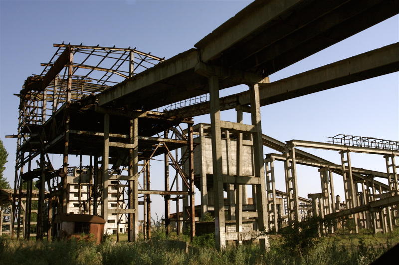 the deserted factory - concrete branches mix
